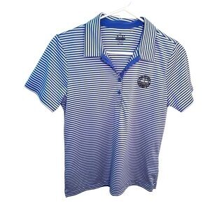 EP Pro Golf Polo Shirt Blue White Stripes